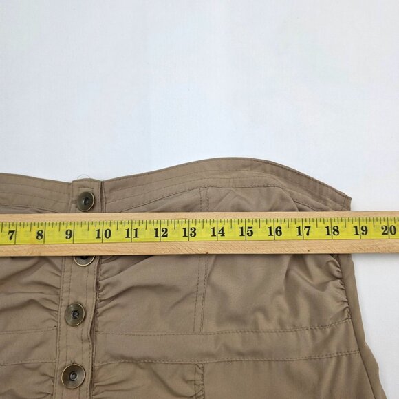 Womens Beige Strapless Button-Front Jumpsuit With Pockets & Elastic Hem Size 2X - Picture 12 of 16